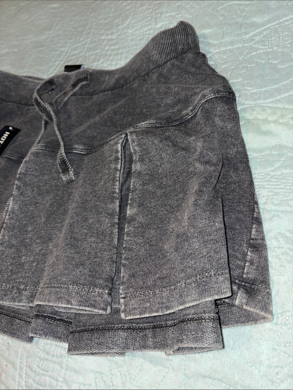 Hot Topic Washed Black Layered Drawstring Mini Skirt - Picture 3 of 5